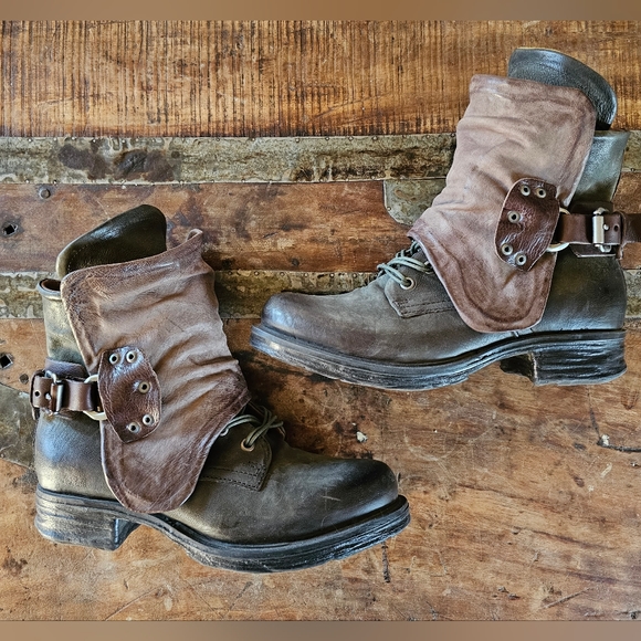 A.S.98 Simon ITALIAN HANDMADE LEATHER BOOTS Rare Color Sz 37 - Picture 3 of 7